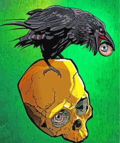 Raven On Skull paint by numbers