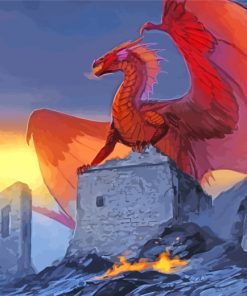 Red Fire Dragon Paint by numbers