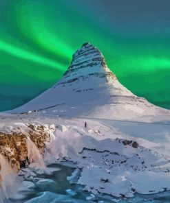 Snowy Kirkjufell Mountain Iceland paint by numbers