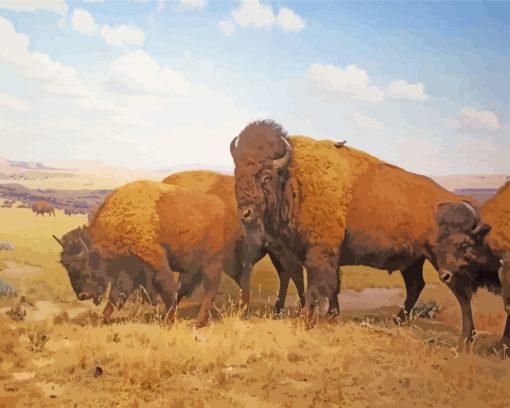 Wild Buffaloes paint by numbers