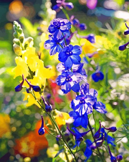 Blue Larkspur paint by numbers