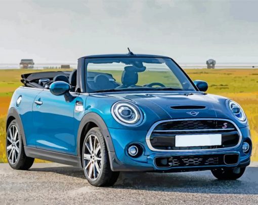 Blue Mini Cooper paint by numbers