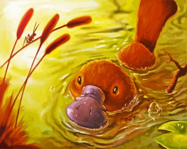 Brown Platypus paint by numbers