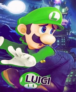 Luigi From Super Mario paint by numbers