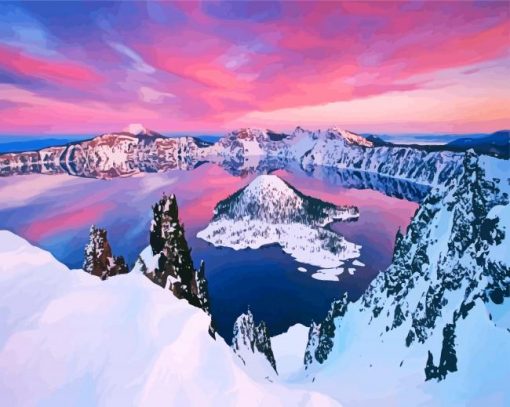 Crater Lake National Park Oregon paint by numbers