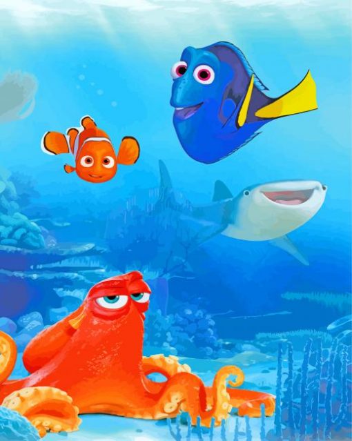 Finding Nemo Cartoon paint by numbers