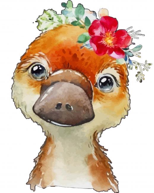 Cute Floral Platypus paint by numbers