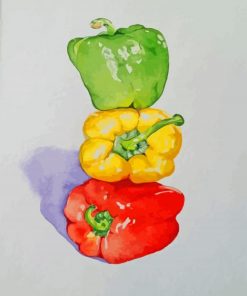 Green Yellow And Red Peppers paint by numbers