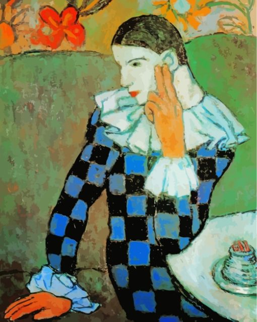 Harlequin Leaning Pablo Picasso paint by numbers