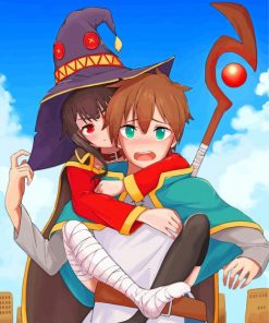 KonoSuba Megumin And Kazuma paint by numberss