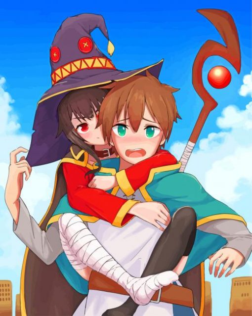 KonoSuba Megumin And Kazuma paint by numberss