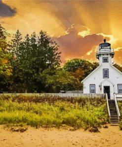 Old Mission Lighthouse Michigan paint by numbers