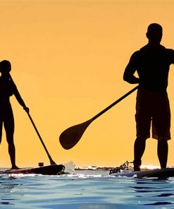 Paddle Boarding Silhouette paint by numbers