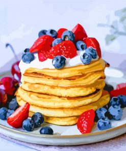 Pancakes With Fruit paint by numbers