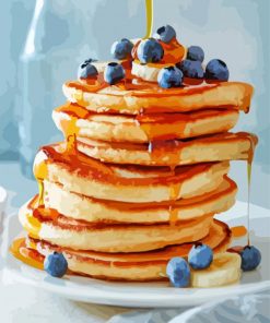 Pancakes With Honey And Bluberry paint by numbers