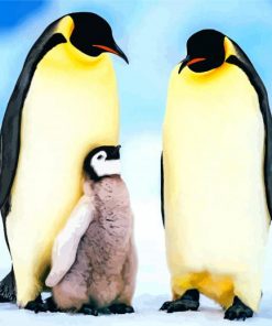 Penguin Family paint by numbers