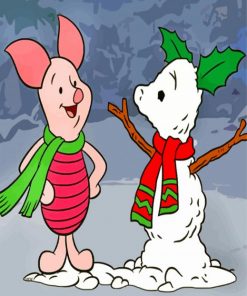 Piglet And Snowman paint by numbers