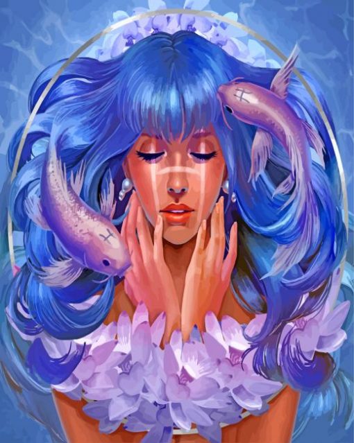 Pisces Girl paint by numbers