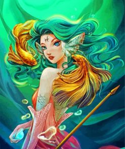 Pisces Zodiac Warrior paint by numbers