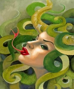 Woman With Snake Tongue paint by numbers