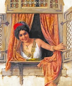 Arabian Woman At Window Paint by numbers