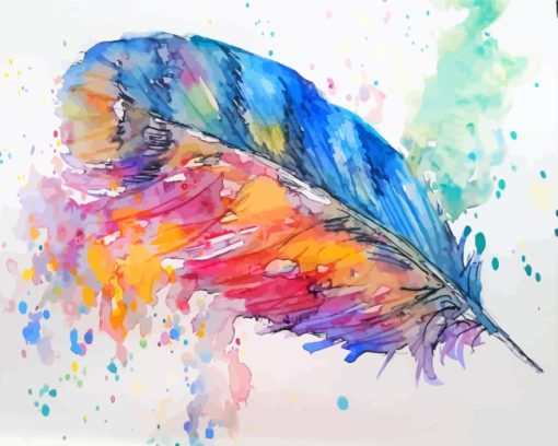 Colorful Feather Art paint by number