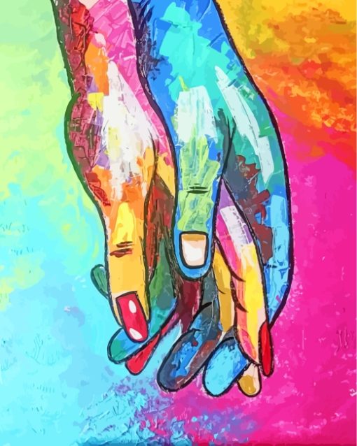 Colorful Hands Art paint by numbers