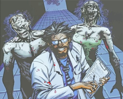 Creepy Doctor And Zombies paint by numbers