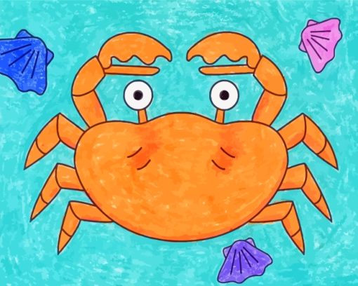 Easy Orange Crab paint by numbers