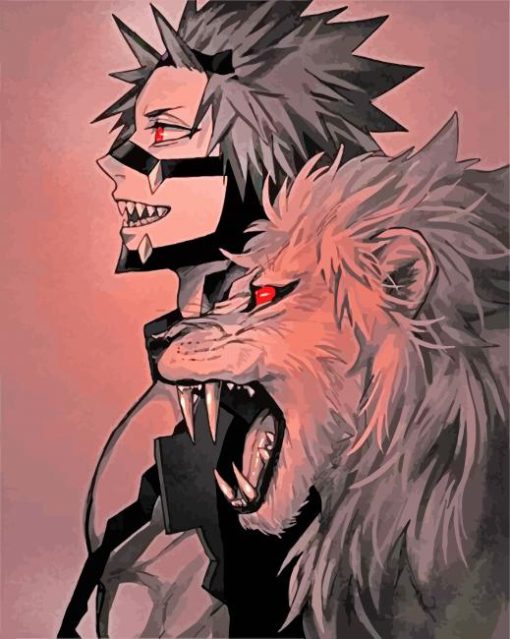 Eijiro Kirichima And Lion paint by numbers