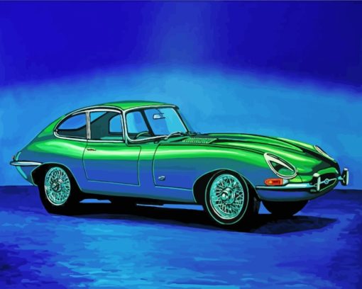 Green Jaguar paint by numbers