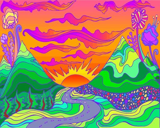 Hippie Landscape paint by numbers