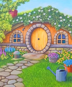 Hobbit Hole Garden Paint by numbers