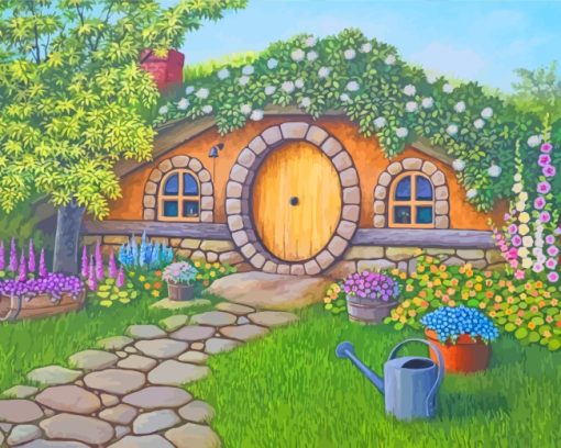 Hobbit Hole Garden Paint by numbers