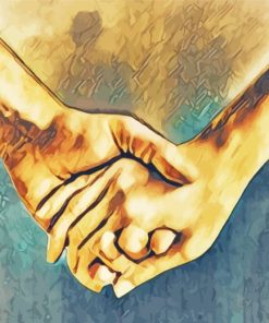 Hugging Hands Art Paint by numbers