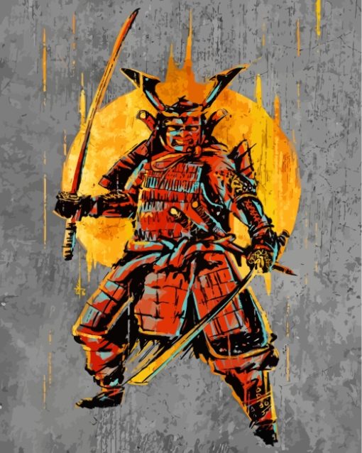 Illustration Samurai Art paint by numbers