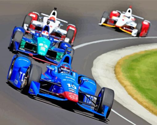 Indy Racing Cars paint by numbers