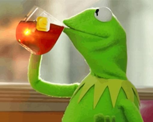 Kermit Drinking paint by numbers