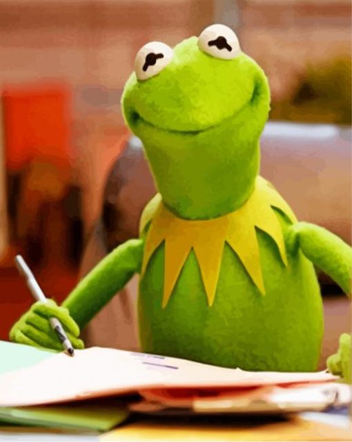 Kermit Studying paint by numbers