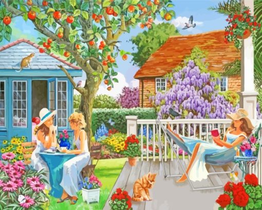 Ladies In Garden paint by numbers