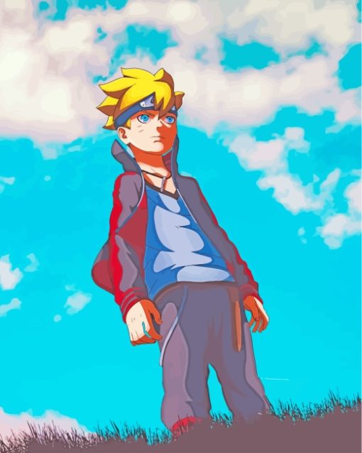 Little Boruto Uzumaki paint by numbers