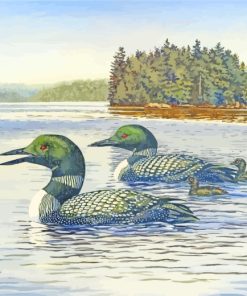 Loon Family Art paint by numbers