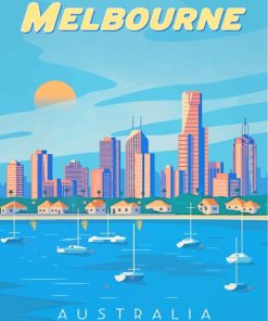 Melbourne City Poster paint by numbers