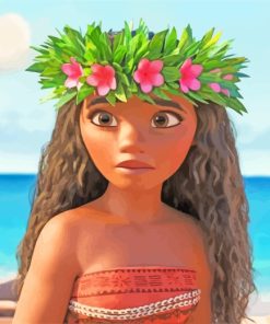 Moana Flowers Crown Paint by numbers