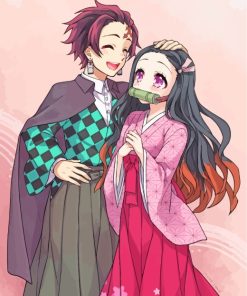 Nezuko And Tanjiro Kamado paint by numbers