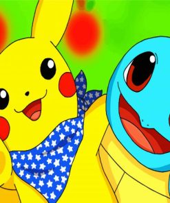 Pikachu And Squirtle paint by numbers