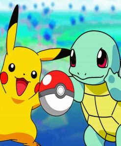 Pokemon Squirtle And Pikachu Pain t by numbers