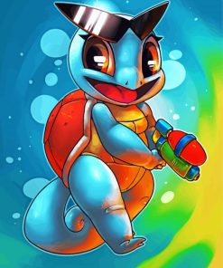 Pokemon Squirtle Art Paint by numbers