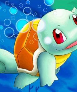 Pokemon Squirtle Swimming paint by numbers