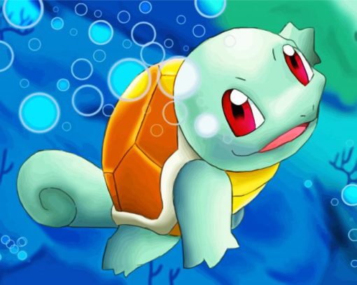 Pokemon Squirtle Swimming paint by numbers